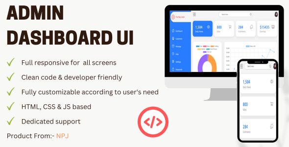 Admin dashboard UI