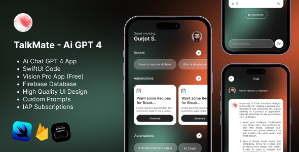 TalkMate – Ai Chat GPT-4 App (SwiftUI)