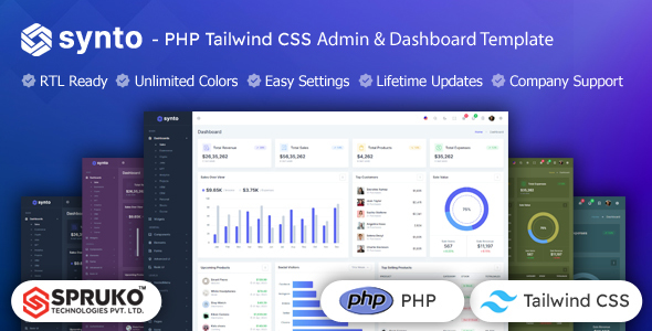 Synto – PHP Tailwind CSS Admin Dashboard Template