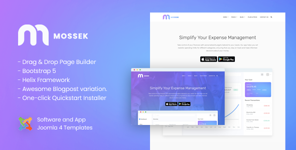 Mossek – Instrument and App Joomla 4 Templates