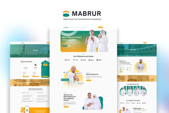 Mabrur – Hajj & Umrah Tour Trot Elementor Template Package