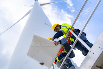 A wind turbine. Electrical energy wind generator