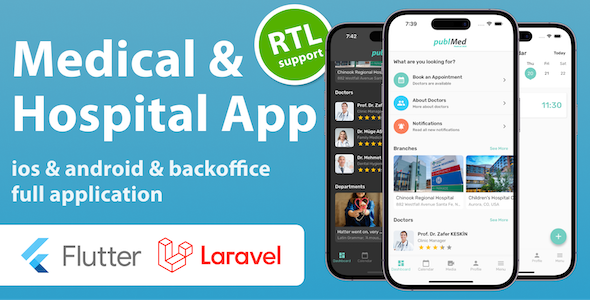 Flutter PublMed Sanatorium & Clinical Mobile App with Admin Panel | Flutter & Laravel 9