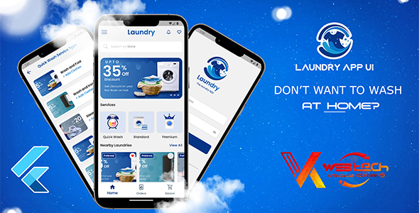 VKWebtech – Laundry Providers Mobile App UI | Flutter