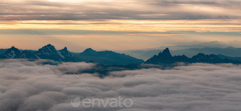 Aerial Canadian Mountain Landscape. Nature Background.