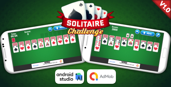 Solitaire Build – Solitaire Game Android Studio Challenge with AdMob Commercials + Ready to Publish