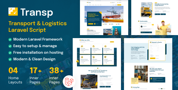 TransP – Transport Courier & Logistics Industry Web page