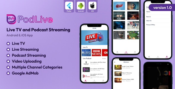 PodLive – Live TV and Podcast Streaming Android and iOS App