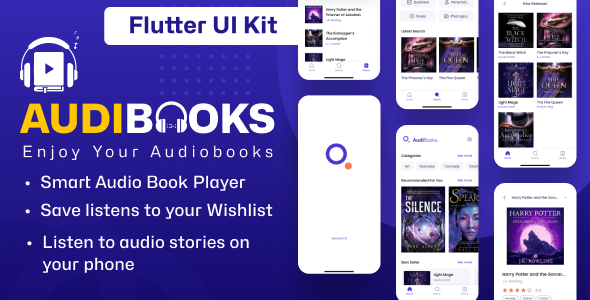 AudiBooks Flutter Beefy UI KIt | Audio & Book Flutter UI Tamplate