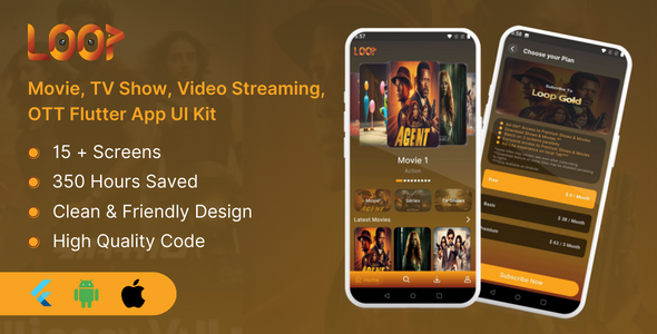 Loop – Movie, TV Screen, Video Streaming, OTT Flutter App UI Kit