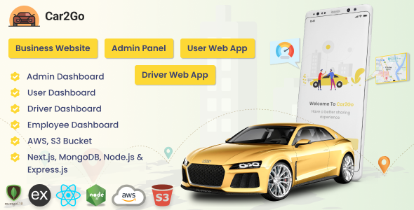 Car2Go – One Cease Plod Portion Platform | Consumer Web App | Driver Web App | Admin Panel (MERN)