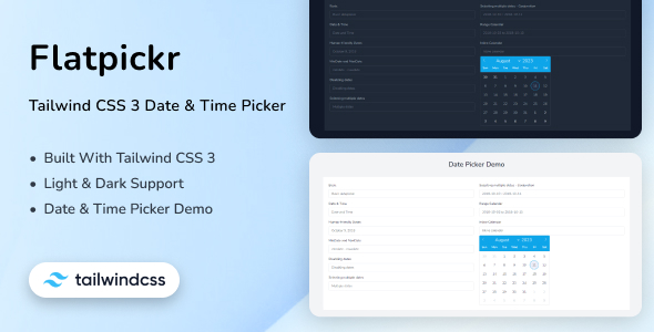 Flatpickr – Tailwind CSS 3 Date Picker