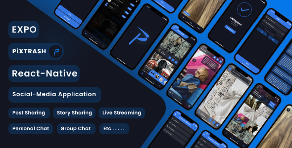 Social Media App React Native Expo Cli – PiXTRASH