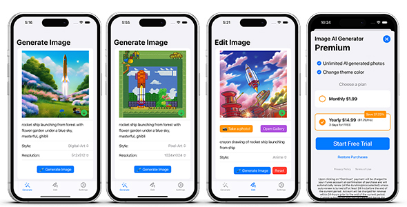 AI Image Generator Balance AI – SwiftUI iOS Fleshy Utility