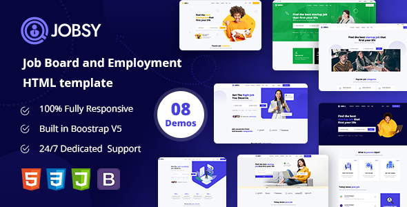 Jobsy – Job Board and Employment HTML Template