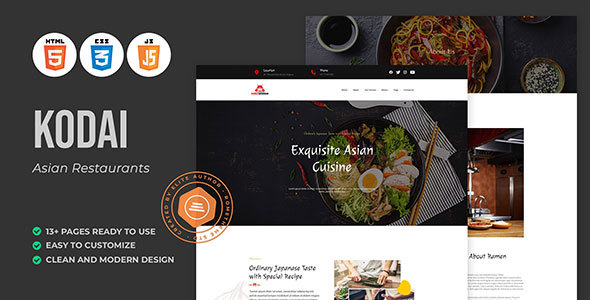 Kodai –  Asian Restaurant HTML Template