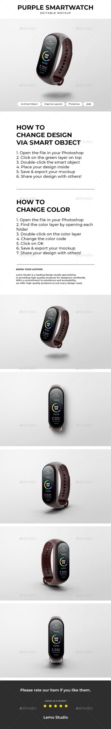 Pink Smartwatch Mockup