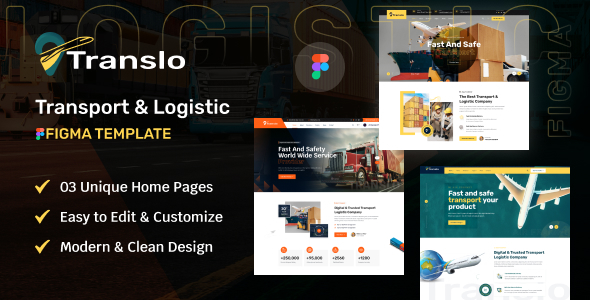 Translo – Transport and Logistics Figma Template