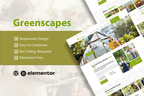 GreenScapes – Backyard & Landscape Carrier Elementor Template Kit