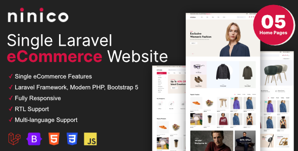 Ninico – Minimal Laravel eCommerce Store