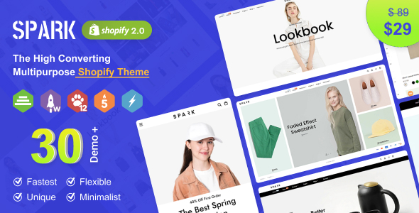 Spark- Multipurpose, Minimal & In vogue Shopify Subject matters OS 2.0 – RTL Make stronger