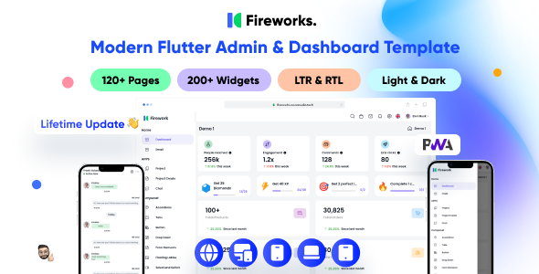 Fireworks – Multipurpose Contemporary Flutter Admin & Dashboard Template | Responsive | Flutter UI Kit