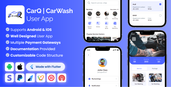 Person App for CarQ Automobile Wash Market SAAS Flutter App