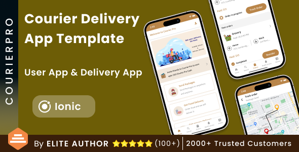 Courier Supply Ionic App Template | 2 Apps | Particular person App + Supply App | CourierPro