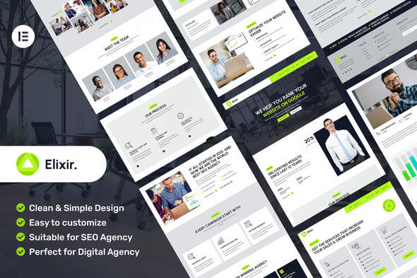 Elixir – web site positioning & Digital Advertising Company Elementor Obliging Template Equipment