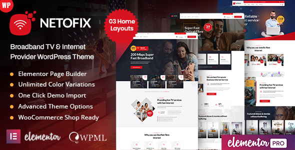 Netofix – Broadband TV & Recordsdata superhighway Supplier WordPress Theme