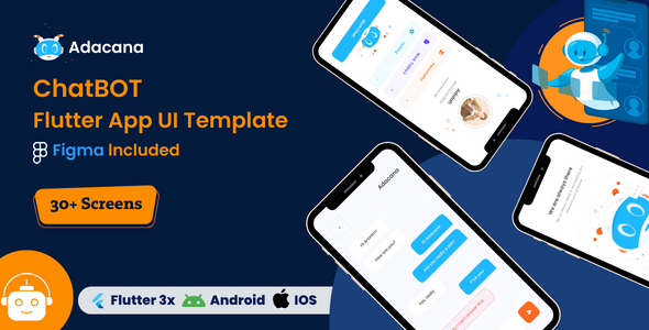 Adacana –  Chatbot Flutter App UI Template(Figma Integrated)