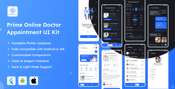 Prime Online Physician Appointment Flutter UI Equipment