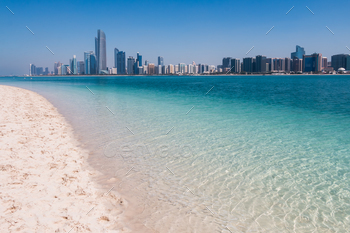 Panorama overlooking the bay and the metropolis of abu dhabi UAE