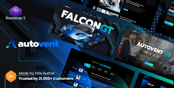 Autovent – Auto & Car Tournament, Car Expo, Exhibition Internet pages Template