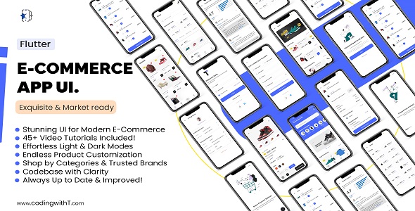 Flutter As a lot as the moment and Minimal E-Commerce App UI Kit.