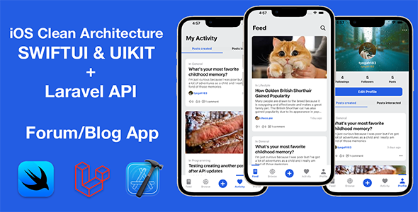 iOS UIKit/SwiftUI Forum/Blog App with Laravel API