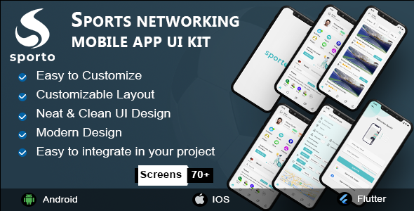 Sporto – Flutter Ui package deal (Sport Networking)