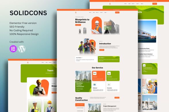 Solidcons – Construction And Industry Elementor Template Equipment