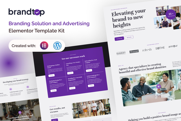 Brandtop – Branding Solution &  Advertising and marketing Elementor Template Kit