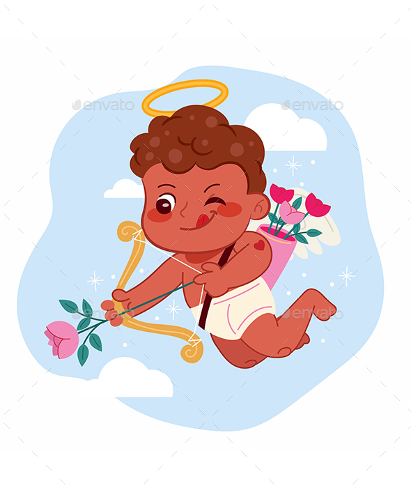 Toddler Angel Cupid with Arrow