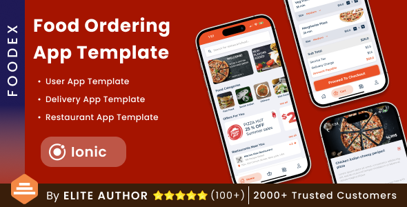 3 in 1 Ionic Food Ordering App Template | Food Supply App Template | FoodEx | Ionic