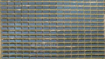 Aerial see of solar panels on a farm – the theorem that of renewable vitality