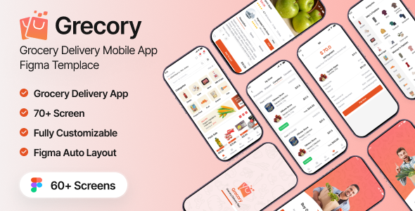 Grecory – Resident Market & Grocery Store App Figma Template