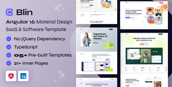 Blin – Angular Self-discipline topic Compose SaaS Startup Template