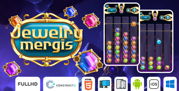 Jewellery Mergis – HTML5 Game (Construct3)