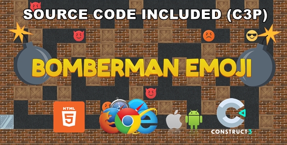 Bomberman Emoji – Desktop/Mobile – HTML5 Recreation – (C3P)