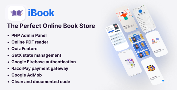 iBook – On-line Book Store with Flutter and PHP Admin Panel