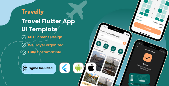 Reserving Flutter App UI Template(Figma Integrated)