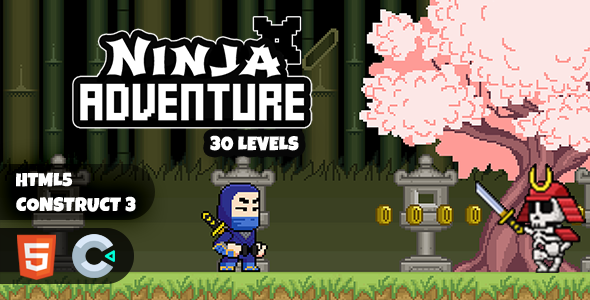 Pixel Ninja Adventure 30 Levels Make 3 HTML5 Recreation