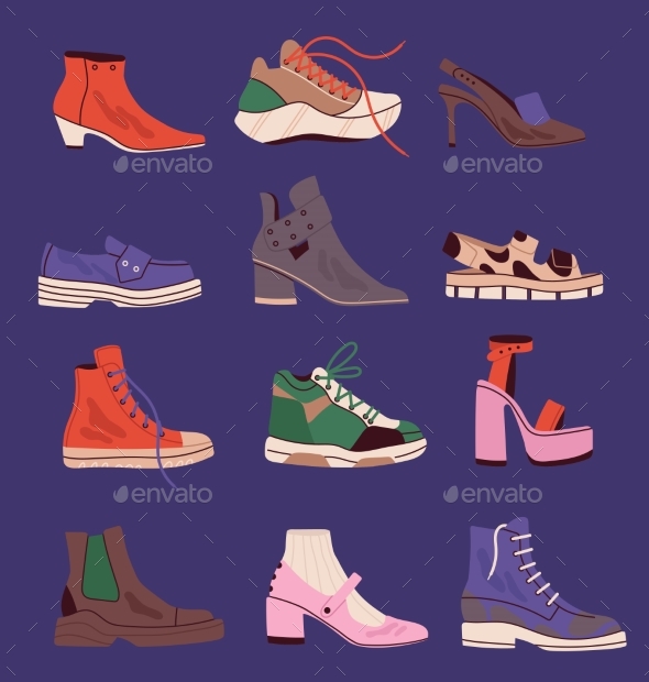 Vector Icon Save of Varied Classy Sneakers